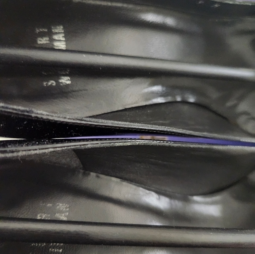 Stuart Weitzman Womens Patent Leather Peep Toe Pumps Black Size 9 Me… - Picture 6 of 7